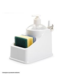 DISPENSER CON PORTASPUGNE SQUARE BIANCOPlastic Forte