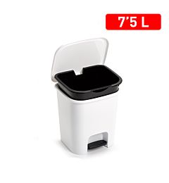 PATTUMIERA A PEDALE SMART 7,5 L BIANCOPlastic Forte