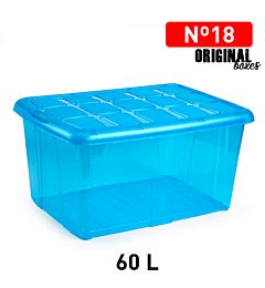 SCATOLA MULTIUSO N18 60L AZZURRO TRANSLUCIDOPlastic Forte