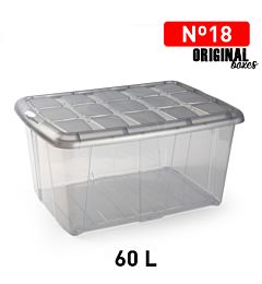 SCATOLA MULTIUSO N  18 60L GRIS TRAS F18Plastic Forte