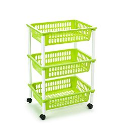 CARRELLO A 3 PIANI VERDE-GIALLOPlastic Forte
