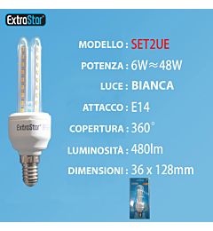 LAMPADA DI LED E14 6W 480LM LUCE FREDDAExtrastar