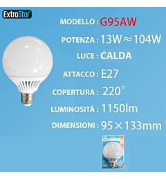 LAMPADA DI LED E27 13W 1150LM LUCE CALDAExtrastar