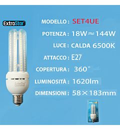 LAMPADA DI LED E27 18W LUCE FREDDAExtrastar