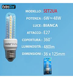 LAMPADA DI LED E27 6W 480LM LUCE FREDDAExtrastar