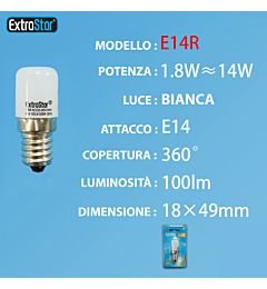 LAMPADINA LED E14 1.8W 100LM LUCE FREDDAExtrastar