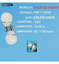LAMPADINA LED E14 4W 300LM  2U LUCE CALDAExtrastar