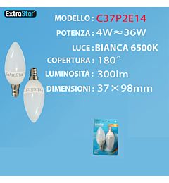 LAMPADINA LED E14 4W 300LM  2U LUCE FREDDAExtrastar