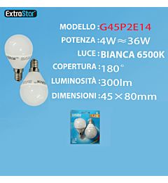LAMPADINA LED E14 4W 300LM  2U LUCE FREDDAExtrastar