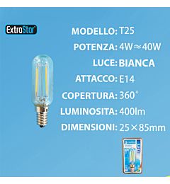 LAMPADINA LED E14 4W 400LM 6500KExtrastar
