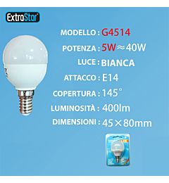 LAMPADINA LED E14 5W 400LM 6500KExtrastar