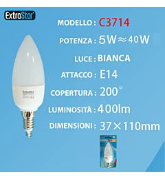 LAMPADINA LED E14 5W 400LM LUCE FREDDAExtrastar