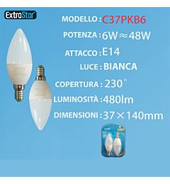 LAMPADINA LED E14 6W 480LM  2PZ LUCE FREDDAExtrastar