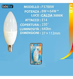 LAMPADINA LED E14 8W 640LM 3000KExtrastar