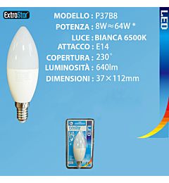 LAMPADINA LED E14 8W 640LM 6500KExtrastar