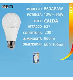 LAMPADINA LED E27 12W 960LM 3000KExtrastar