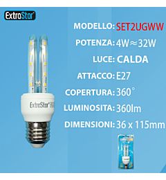 LAMPADINA LED E27 4W 360LM LUCE CALDAExtrastar