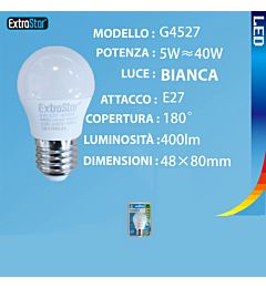 LAMPADINA LED E27 5W 400LM LUCE FREDDAExtrastar