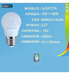 LAMPADINA LED E27 6W 480LM 4200KExtrastar