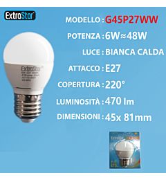 LAMPADINA LED E27 6W 480LM LUCE CALDAExtrastar