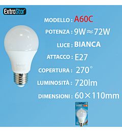 LAMPADINA LED E27 9W 720LM LUCE FREDDAExtrastar
