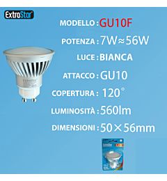 LAMPADINA LED GU10 6.5W LUCE FREDDAExtrastar
