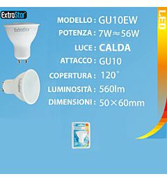 LAMPADINA LED GU10 7W 560LM 3000KExtrastar