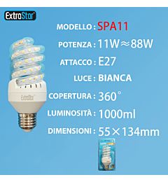 LAMPADINA LED SPIRALE E27 11W 1000LM LUCE FREDDAExtrastar