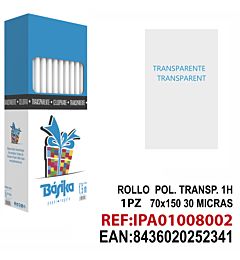 ROLLO POL. TRANSPARENTE 1H 70X150.Dz