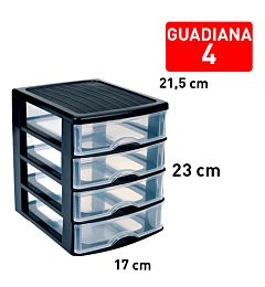 CASSETTIERA 4 CASSETTI GUADIANA NERO