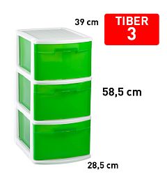 CASSETTIERA TIBER 3 CASSETTI VERDE TRAS F18
