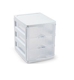 CASSETTIERA TURIA VIMINE 3 CASSETTI TRASPARENTE