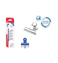 PINZE IN ACCIAIO CROMATO 38MM 4PEZZI MP