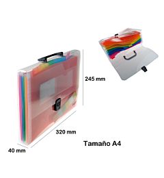 VALIGGETTA FISARMONICA A4 TRASPARENTE CON CHIUSURA