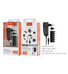 GT882 NE CARICABATTERIE UNIVERSALE BM 24W CON 1USB