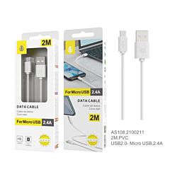 23102081 AS108 BL CAVO DATI PER MICRO USB 2.4A, 2M