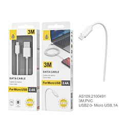 23102091 AS109 BL CAVO DATI PER MICRO USB 1A, 3M B