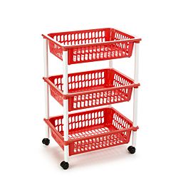 CARRELLO A 3 PIANI ROSSO