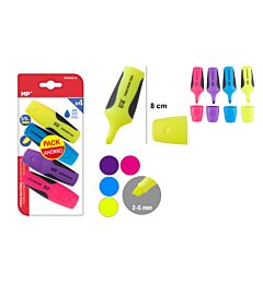 EVIDENZIATORE FLUORESCENTE MINI 3+1 PEZZI PACK RISMp