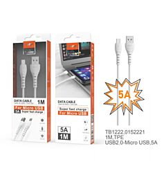 TB1222 BL, MTK, CAVO DATI BURRO MICROUSB, CARICA V