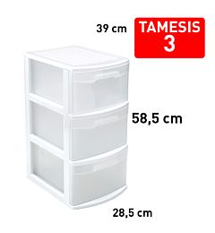 CASSETTIERA 3 CASSETTI TAMESIS BIANCOPlastic Forte
