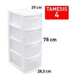CASSETTIERA 4 CASSETTI TAMESIS BIANCOPlastic Forte