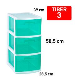 CASSETTIERA TIBER 3 CASSETTI TURQUESA TRAS F18