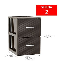 CASSETTIERA 2 CASSETTI VOLGA RATTAN WENGUE