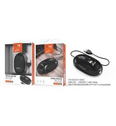 MTK K3100 MOUSE OTTICO CON CAVO 1000 DPI NEROMTK