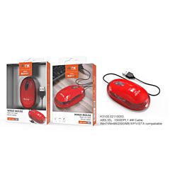 MTK K3100 MOUSE OTTICO CON CAVO 1000 DPI ROSSOMTK