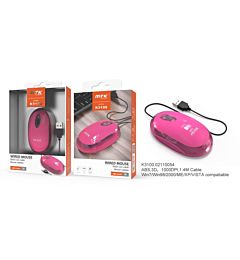 MTK K3100 MOUSE OTTICO CON CAVO 1000 DPI ROSAMTK