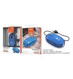 MTK K3100 MOUSE OTTICO CON CAVO 1000 DPI BLU