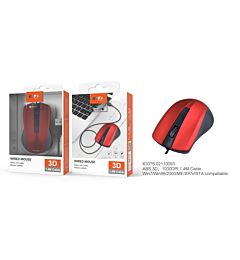 MTK K3376 MOUSE OTTICO CON CAVO 1000 DPI ROSSO