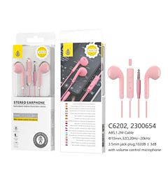 ONEPLUS C6202 CUFFIE AURICOLARI AUX CON MIC E VOLUME CONTROL ROSAOne Plus